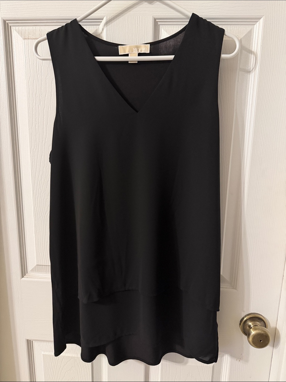 Michael Kors Black V-Neck Layered Sleeveless Camisole
